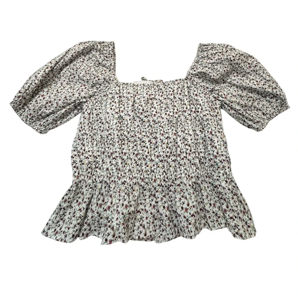 Tuckernuck Hyacinth House 100% Cotton‎ Floral Peplum Top XXL NWT Romantic